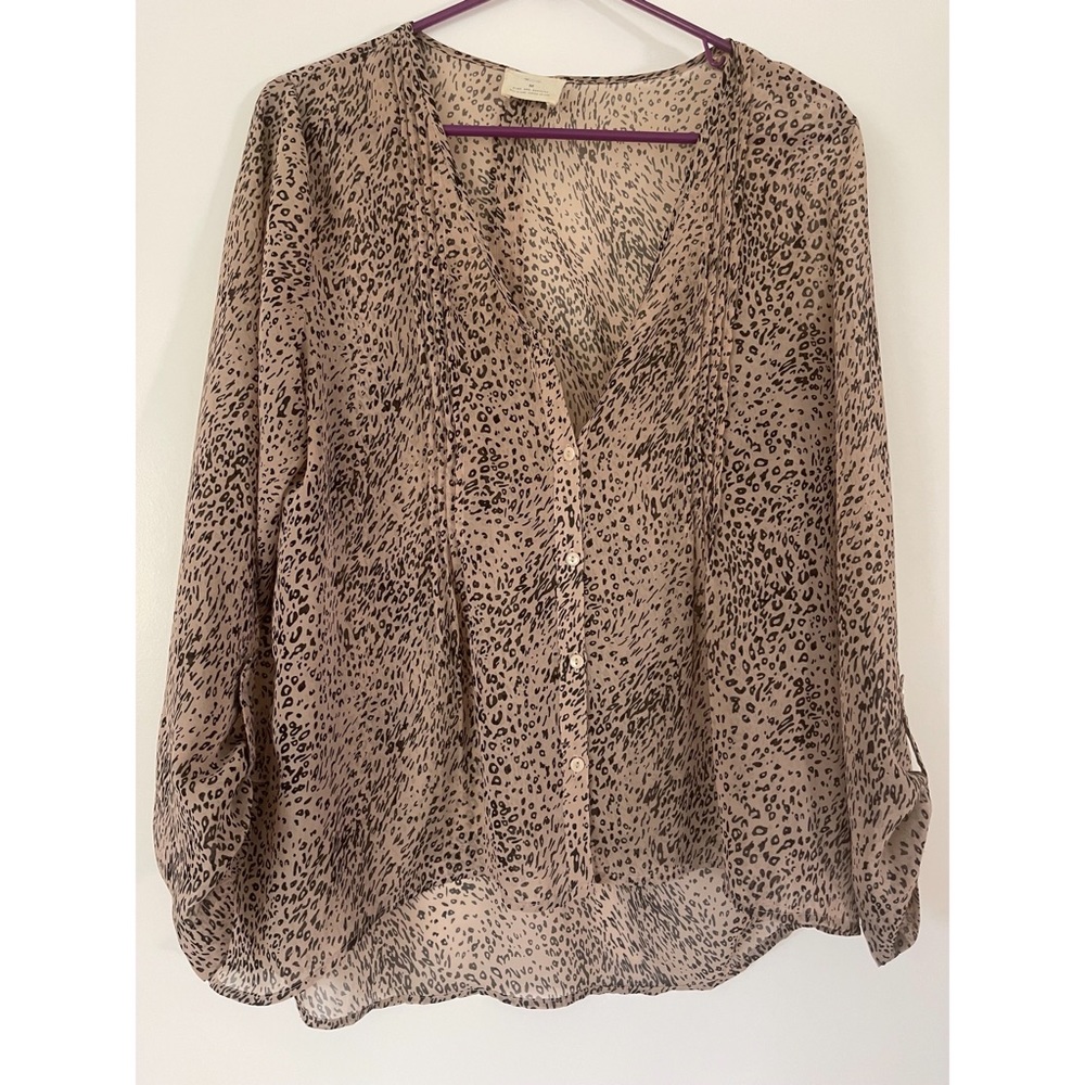 Urban Outfitters Pins and Needles Leopard Print Blouse